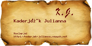 Kaderják Julianna névjegykártya