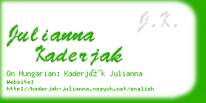 julianna kaderjak business card
